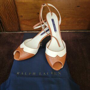 Ralph Lauren Chabela's 8.5B, Baby Calf and Cream, Made In Italy